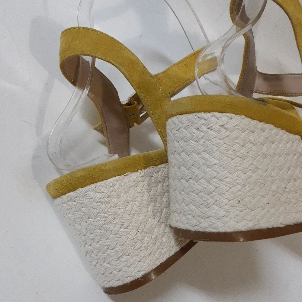 Crown & Ivy ella leather suede upper sandals womens size 8.5us